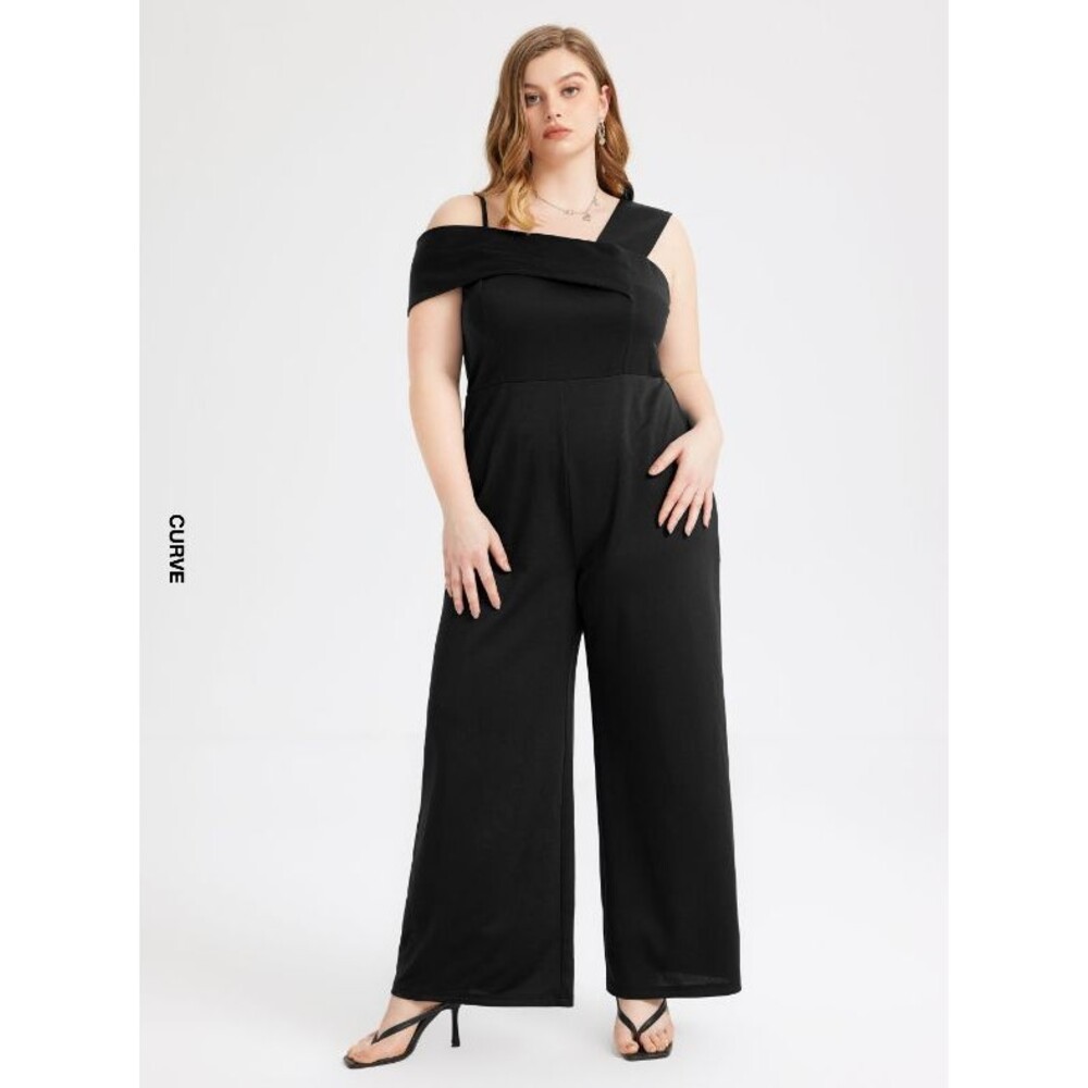 Cider Solid Off-Shoulder Asymmetrical Stitch Jump… - image 1